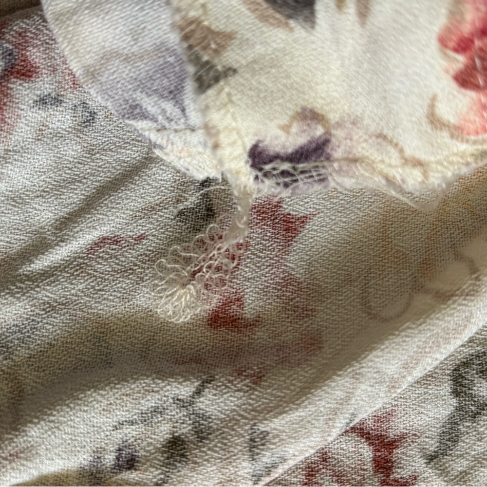 Vintage 90s Sz M Impressions of California Floral Button Down V-Neck Midi Dress - Picture 9 of 9